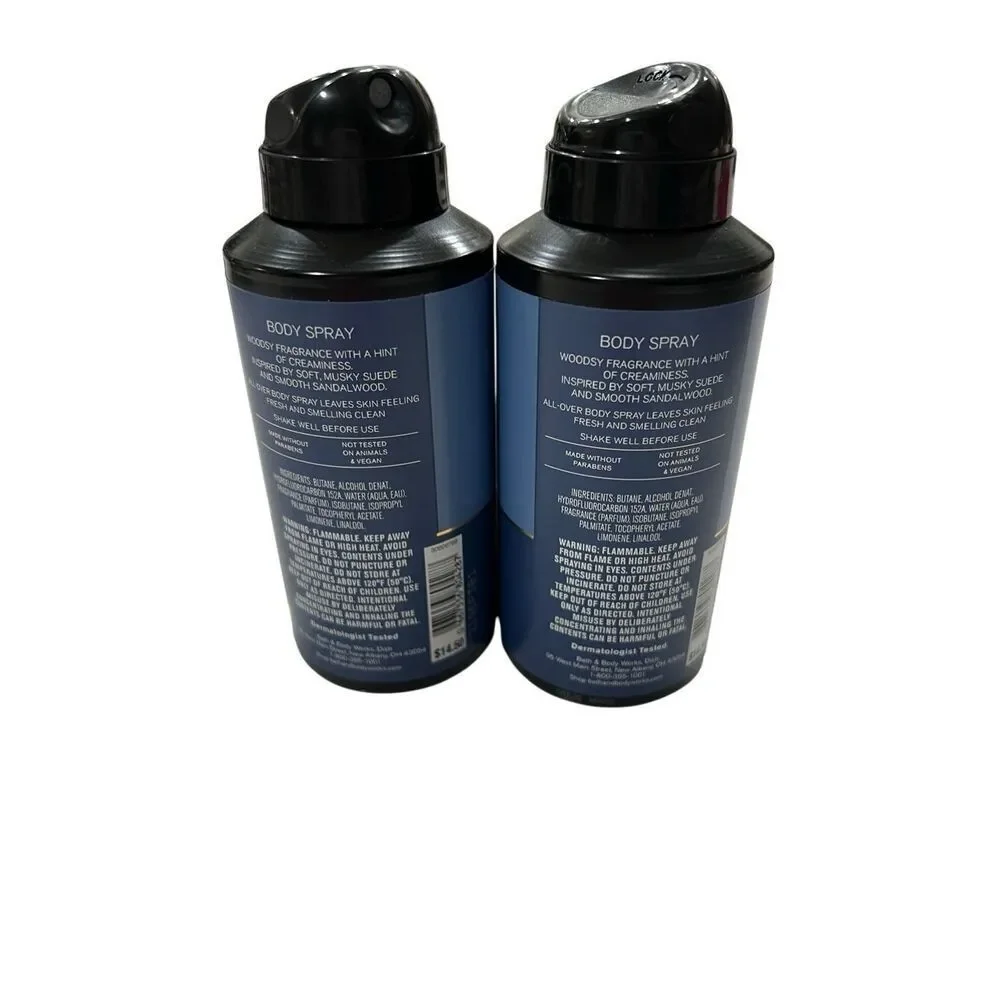 Set Of 2 Bath & Body Works Men's Suede & Sandalwood Body Spray Sz 3.7 fl oz NWOT